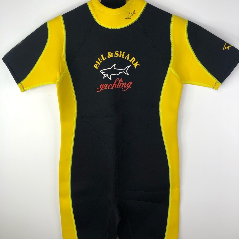 Paul & Shark Yachting Wet Suit Mens XL Neoprene Black Yellow